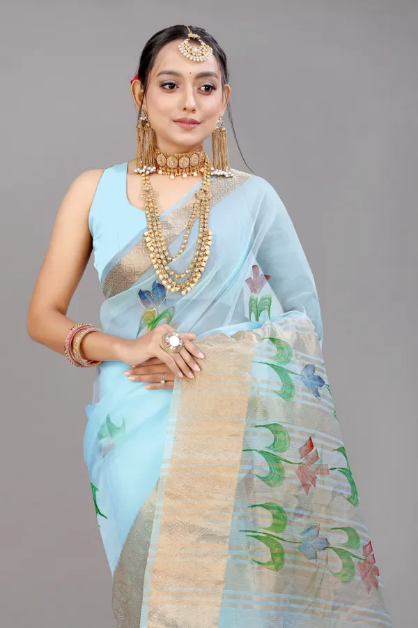 BLUE_WOVEN_WORK_ORGANZA_SAREE